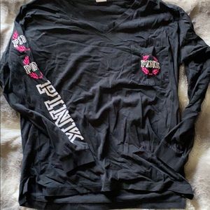 PINK v-neck long sleeve